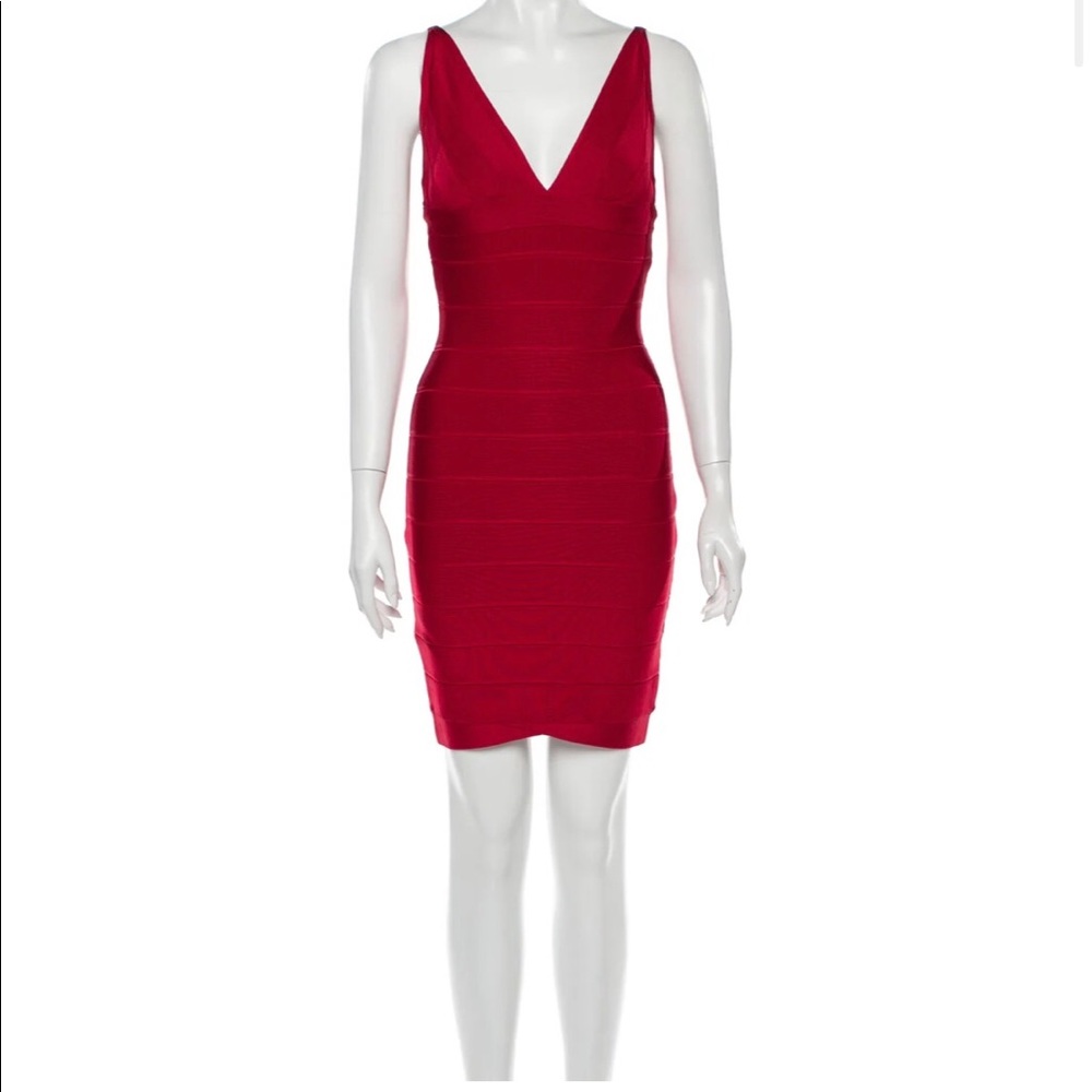 Herve Leger v-neck dress